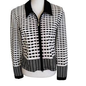 Joseph Ribkoff Black and White Patterned Jacket